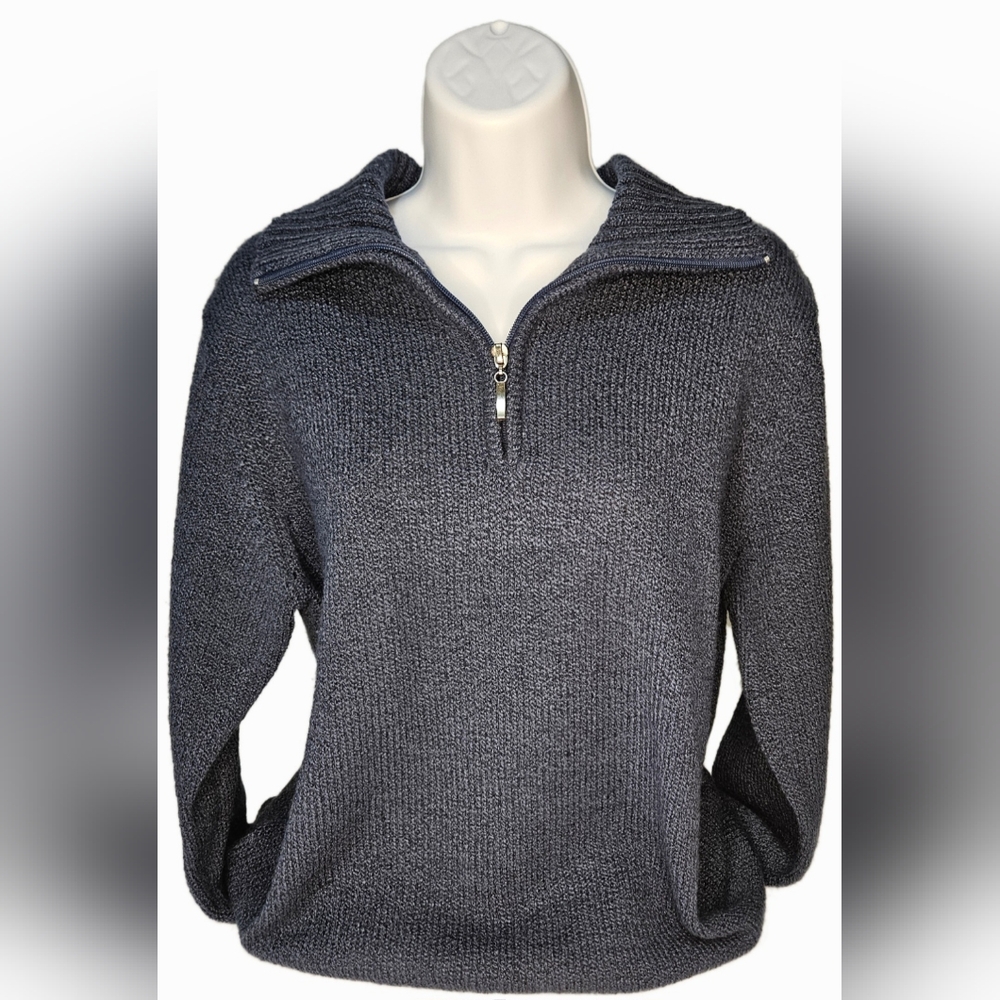 Women's Carolyn Taylor 1/4 Zip Sweater Blue Size L